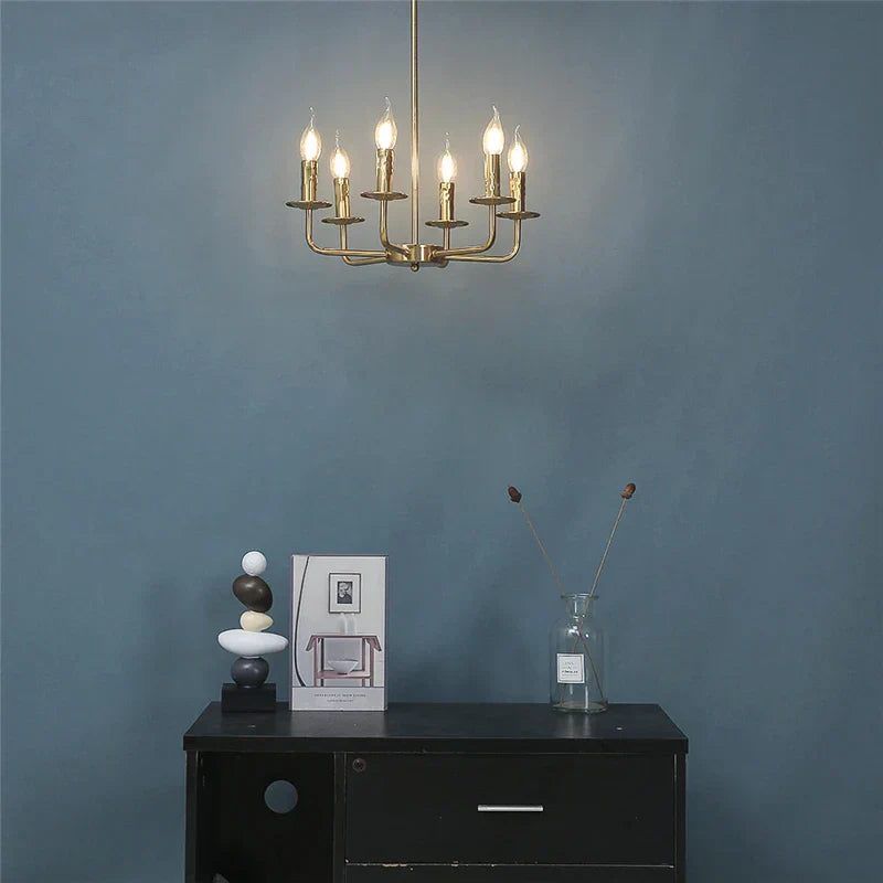 DecorBites™ مصابيح ثريا فنية حديدية لغرفة الطعام والمعيشة والمطبخ - وحدات إضاءة على شكل شمعة E14