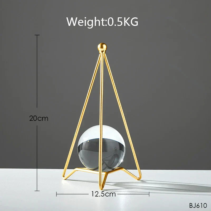 DecorBites™ Crystal Ball Crafts: Nordic Light Luxury Modern Metal Décor for Home and TV Cabinet