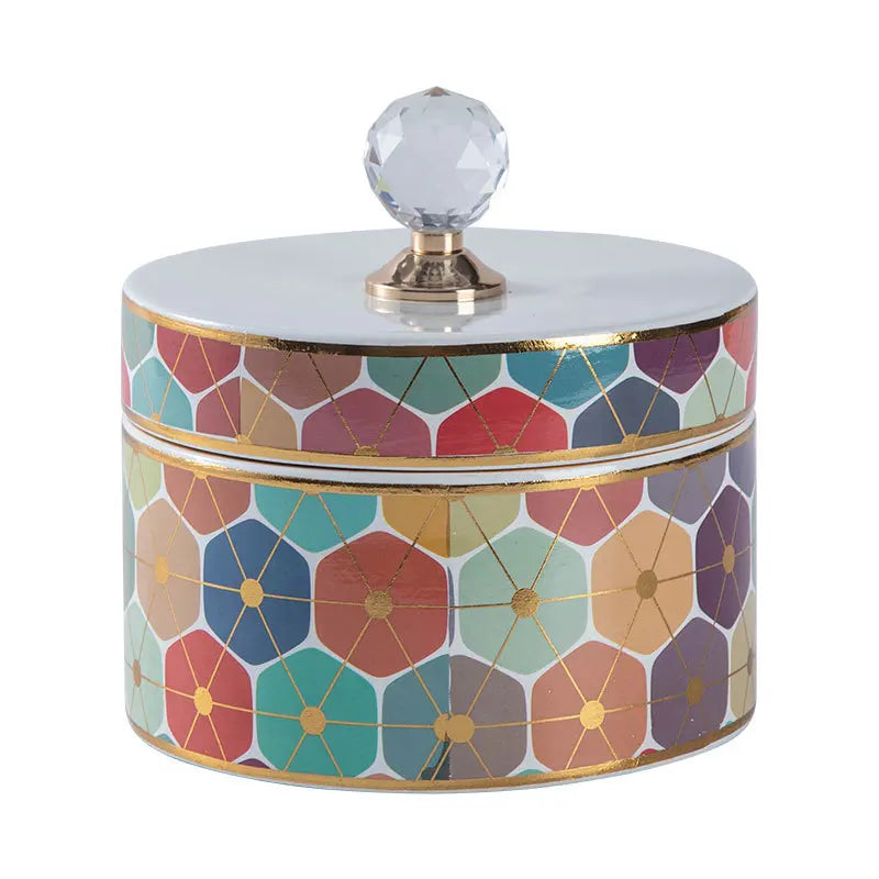 DecorBites™ Crystal Ball Ceramic Jewelry Box: Decorative Storage Jar for Home Organization