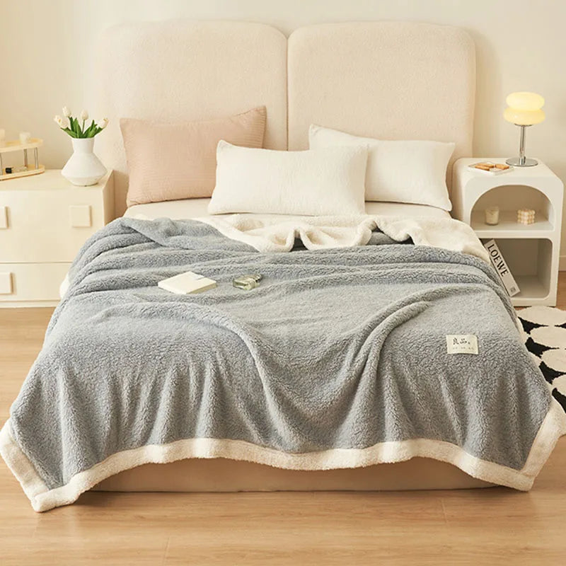 DecorBites™ Coral Fleece Blanket: Super Soft Single Size Sofa Cover for Office, Cozy Nap Blanket