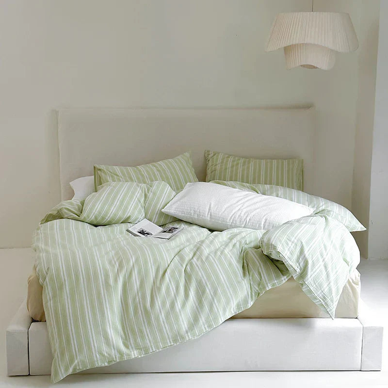 100% Cotton Black Stripe Duvet Cover Set in Various Sizes by DecorBites™