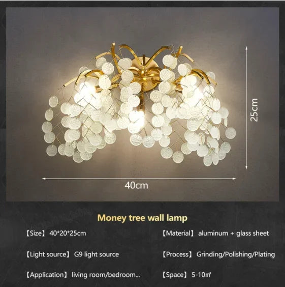DecorBites™ Crystal Money Tree Chandelier - Modern LED Suspension Light for Luxury Living Areas