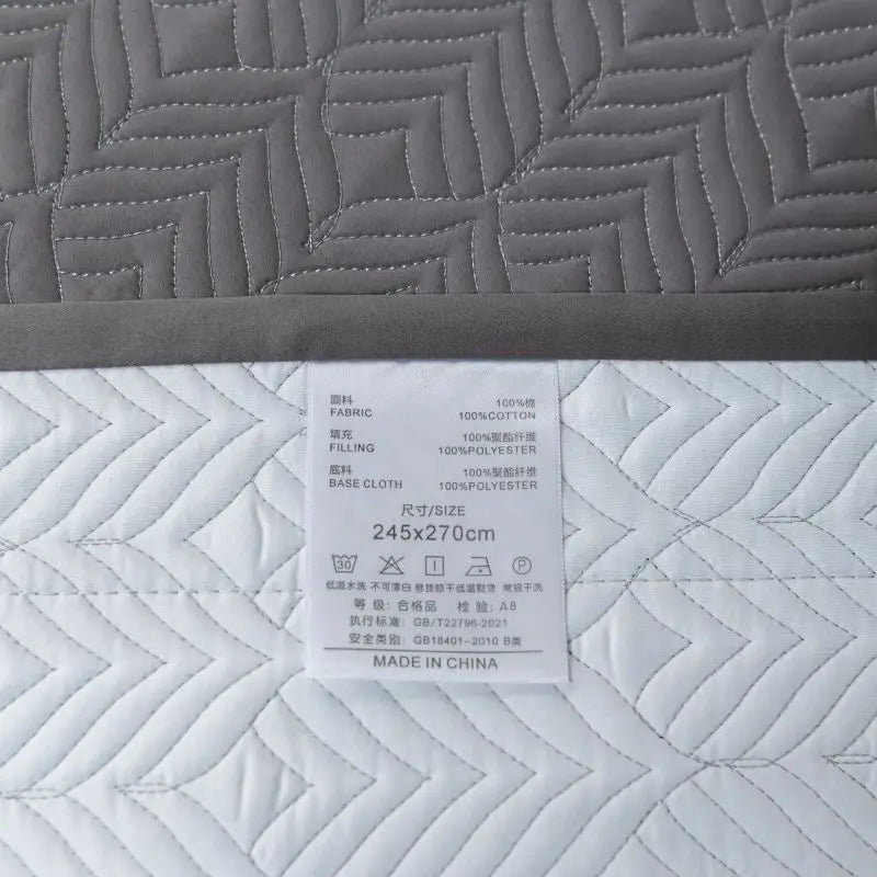 DecorBites™ Egyptian Cotton Solid Color Quilted Bedspread Set, 1000TC, 245x270cm, 3Pcs