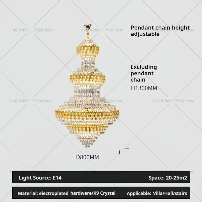 DecorBites™ Deluxe Crystal Chandelier for Chic European Villa Living Room & Hotel Luxury