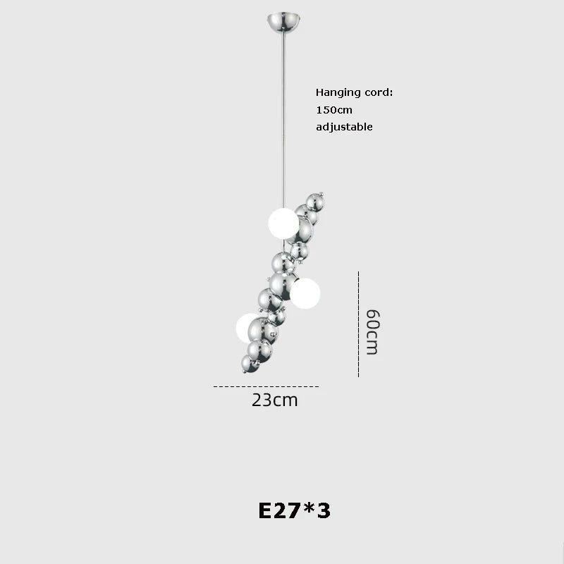 DecorBites™ Designer Molecule Chandelier: LED Dimmable Chrome Gold Lighting 2025 Trend