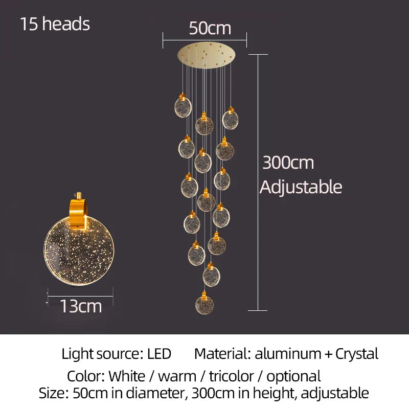 ثريا كريستال LED من DecorBites™ لديكور غرف المعيشة الحديثة