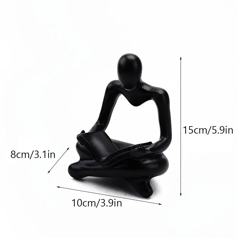 DecorBites™ Abstract Resin Book Figurines for Home Office Decor