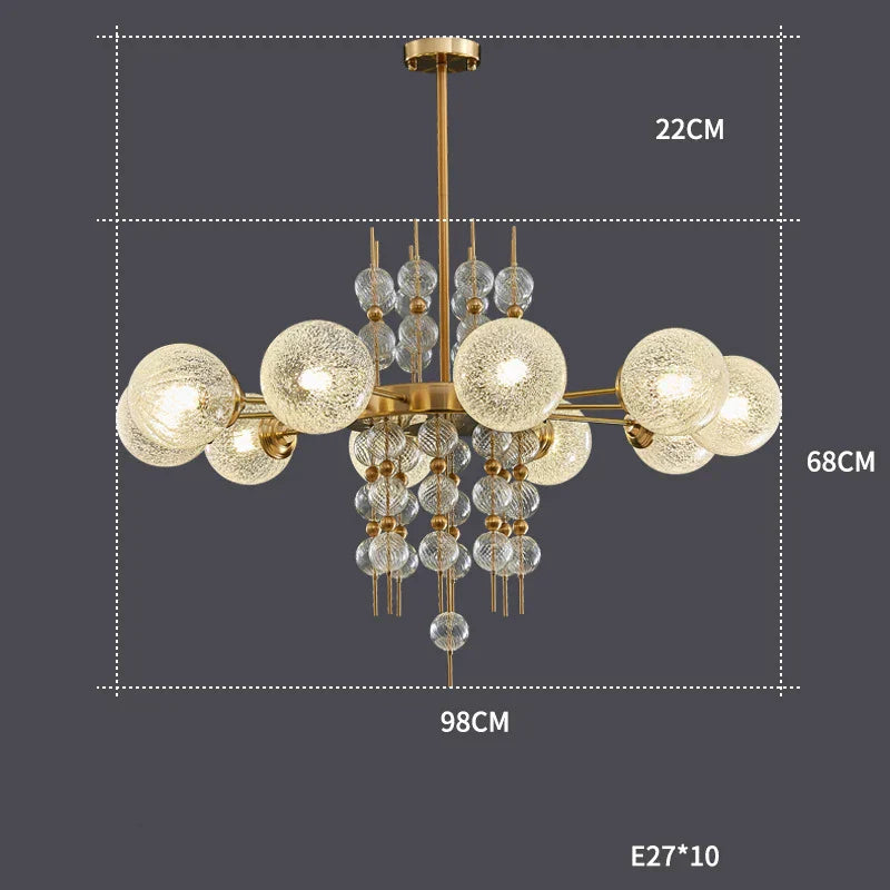 ثريا الفقاعات الذهبية والكروم من DecorBites™: مصابيح معلقة تريند 2025 لغرفة المعيشة