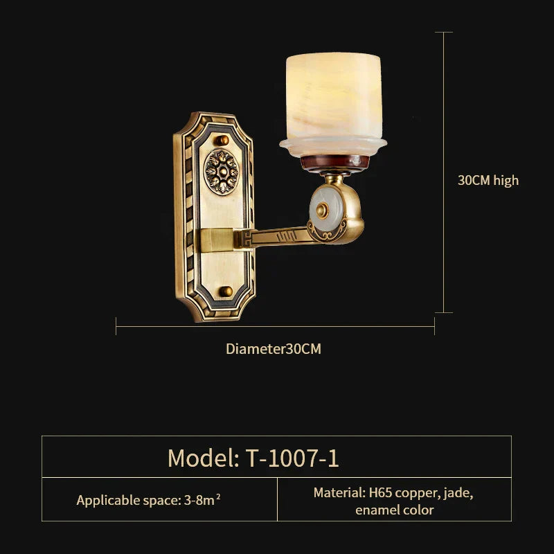 DecorBites™ All Copper Jade Chandelier, Modern Chinese Style for Living Room, Bedroom, Dining Room.