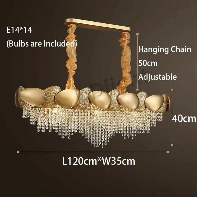 DecorBites™ Crystal Tassles Pendant Light 2024 | Modern Luxury Chandelier for Living Room
