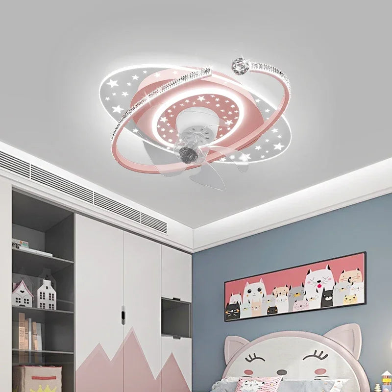 مروحة سقف بإنارة DecorBites™ مع دوران 360 درجة - هادئة وأنيقة لديكور المنزل