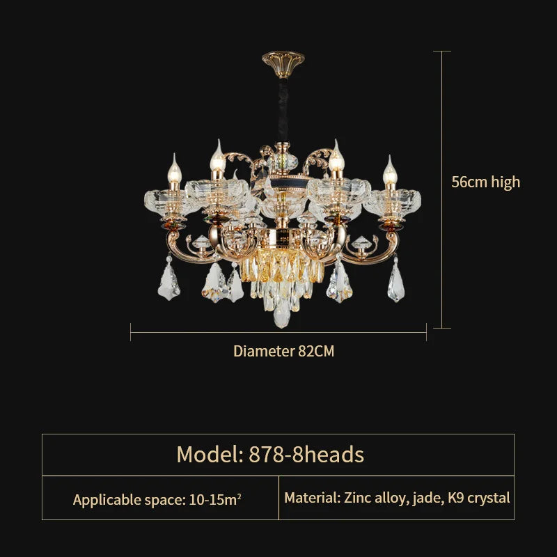 DecorBites™ Crystal Candle Chandelier for Home Living Room Dining Bedroom