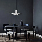 Art Deco White and Silver Aluminum Pendant Light