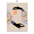 Abstract Girl Hand Fruit Flower Leaf Vase Wall Art Canvas Painting