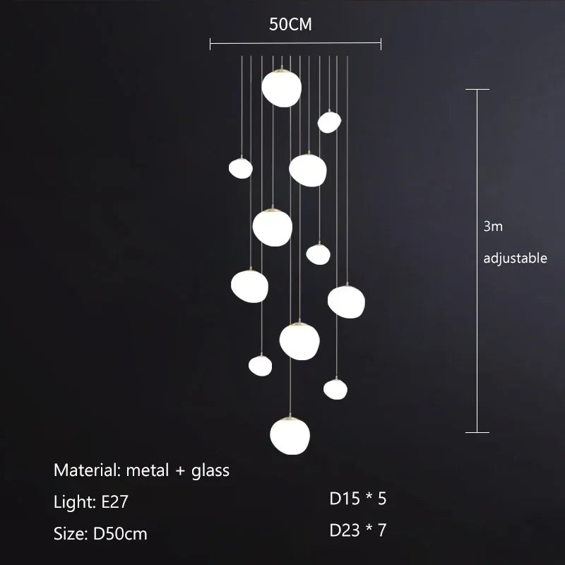 DecorBites™ Glass Ball LED Pendant Lights for Home Decor, Living/Dining Room, Bar, & Stairs