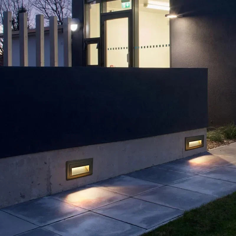 DecorBites™ Applique murale LED encastrée pour marches et escaliers extérieurs, Lampe murale encastrée étanche IP65