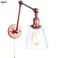 DecorBites™ Adjustable Glass Swing Arm LED Wall Sconce with Pull Chain Switch