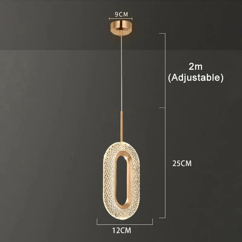 Nordic Ring LED Pendant Light in Iron, Aluminum & Acrylic