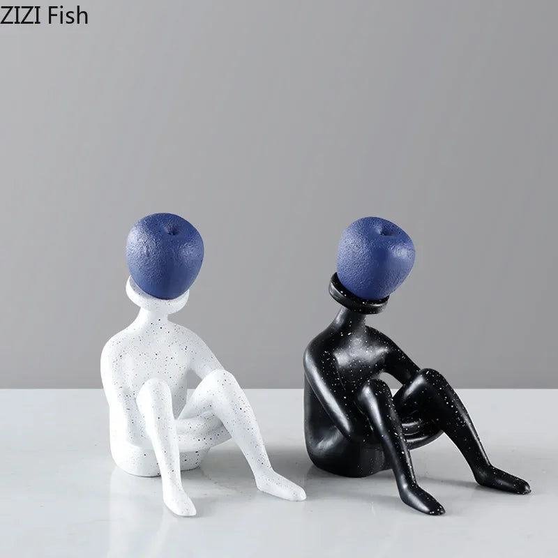 DecorBites™ Abstract Thinker Resin Sculpture for Room Aesthetics Ornaments and Decor