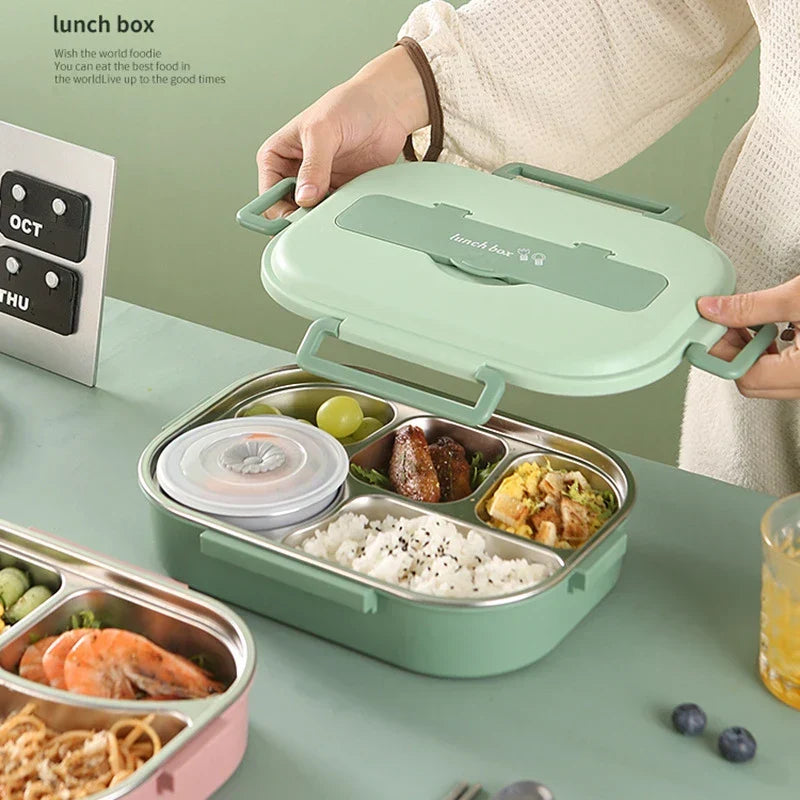 DecorBites™ Insulated Bento Lunch Box Set with Cutlery, Portable Food Storage
