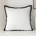DecorBites™ Geometric Jacquard Embroidered Pillow Cover in Modern Minimalist Black and White Style
