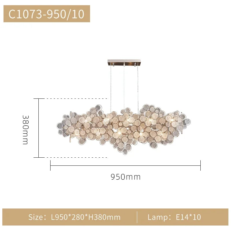 DecorBites™ 2024 Trend LED Ceiling Chandelier for Living Dining Bedroom, Modern Lustre Hanging Light