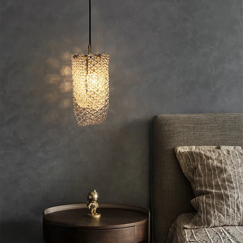 DecorBites™ Crystal LED Ceiling Chandelier | Modern Bedroom Pendant Lamp
