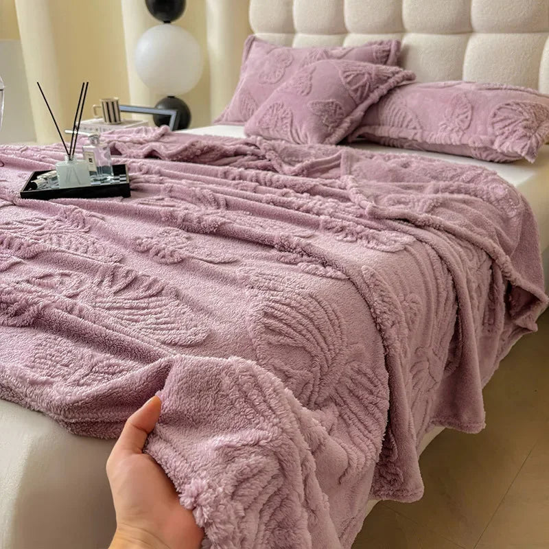 DecorBites™ Chiffon Butterfly Jacquard Throw Blanket, Soft & Cozy Shawl for Couch/Bed
