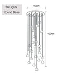 Crystal Ball Staircase Pendant Light in Brushed Stainless