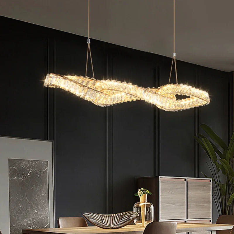 DecorBites™ Crystal LED Pendant Chandeliers for Luxury Living Room Decor