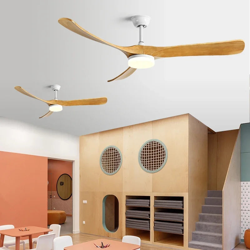 DecorBites™ 70" Wooden Ceiling Fan with Light Dual-Function Motor for All Seasons