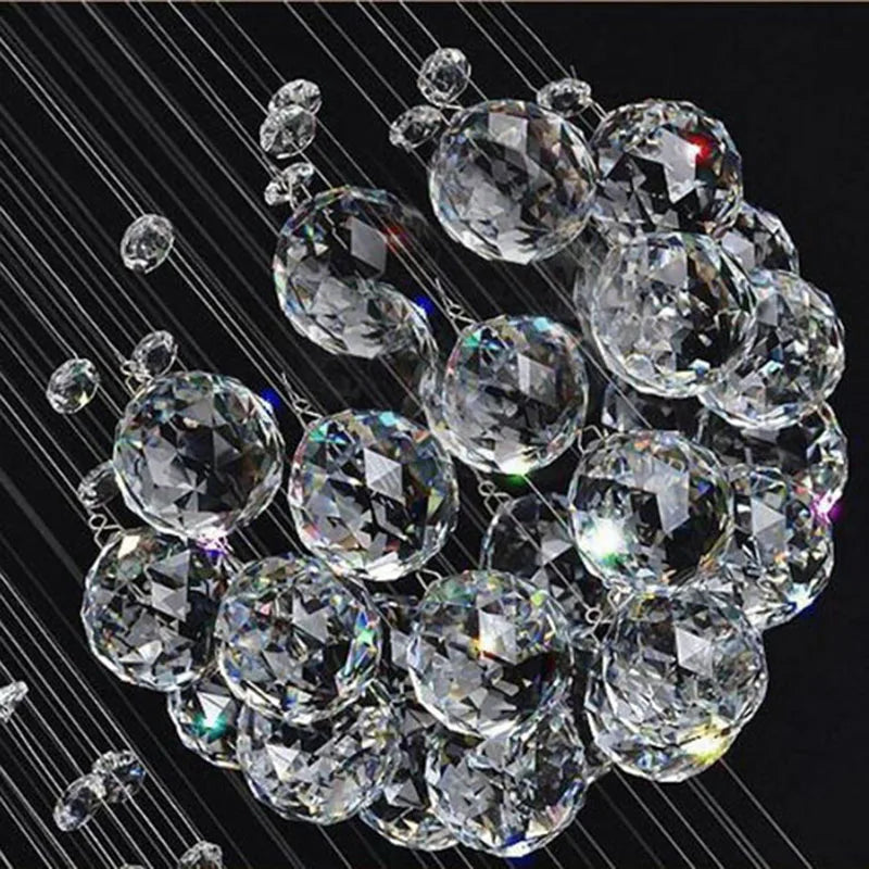DecorBites™ Crystal LED Chandelier for Large Villa Ceiling Lights & Elegant Home Decor