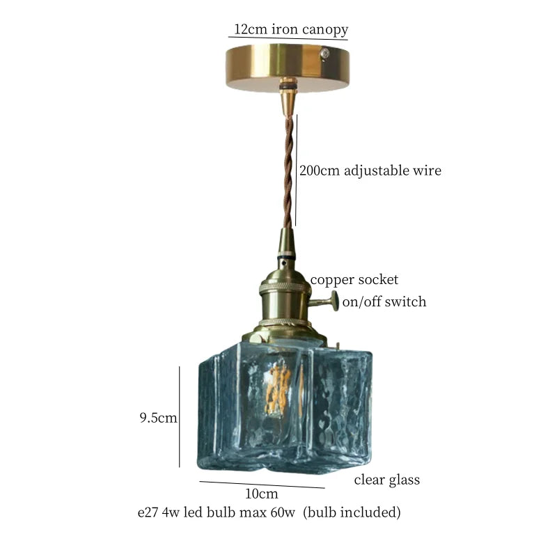 DecorBites™ Cracked Glass LED Pendant Light for Cafe Bar Kitchen Living Room