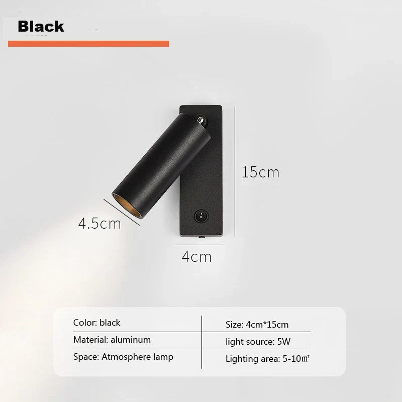 DecorBites™ LED Wall Light: Modern Rotation Headboard Reading Lights for Bedroom, Living Room