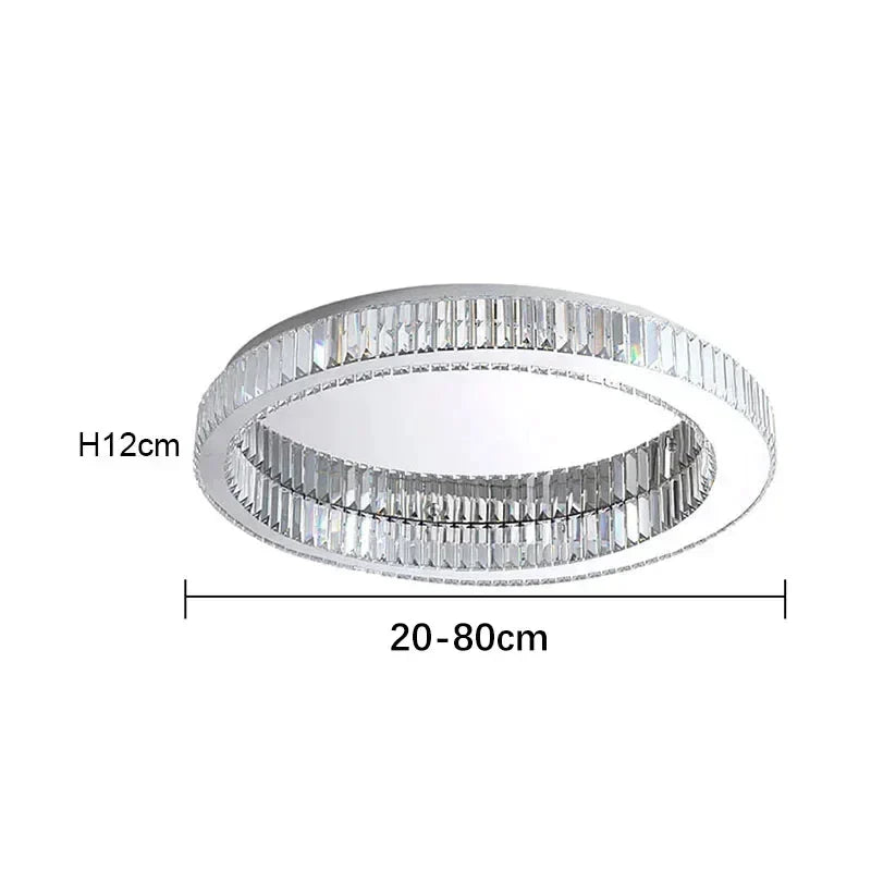 DecorBites™ Crystal Circle Ceiling Chandelier LED Indoor Lighting for Living Room Bedroom Study