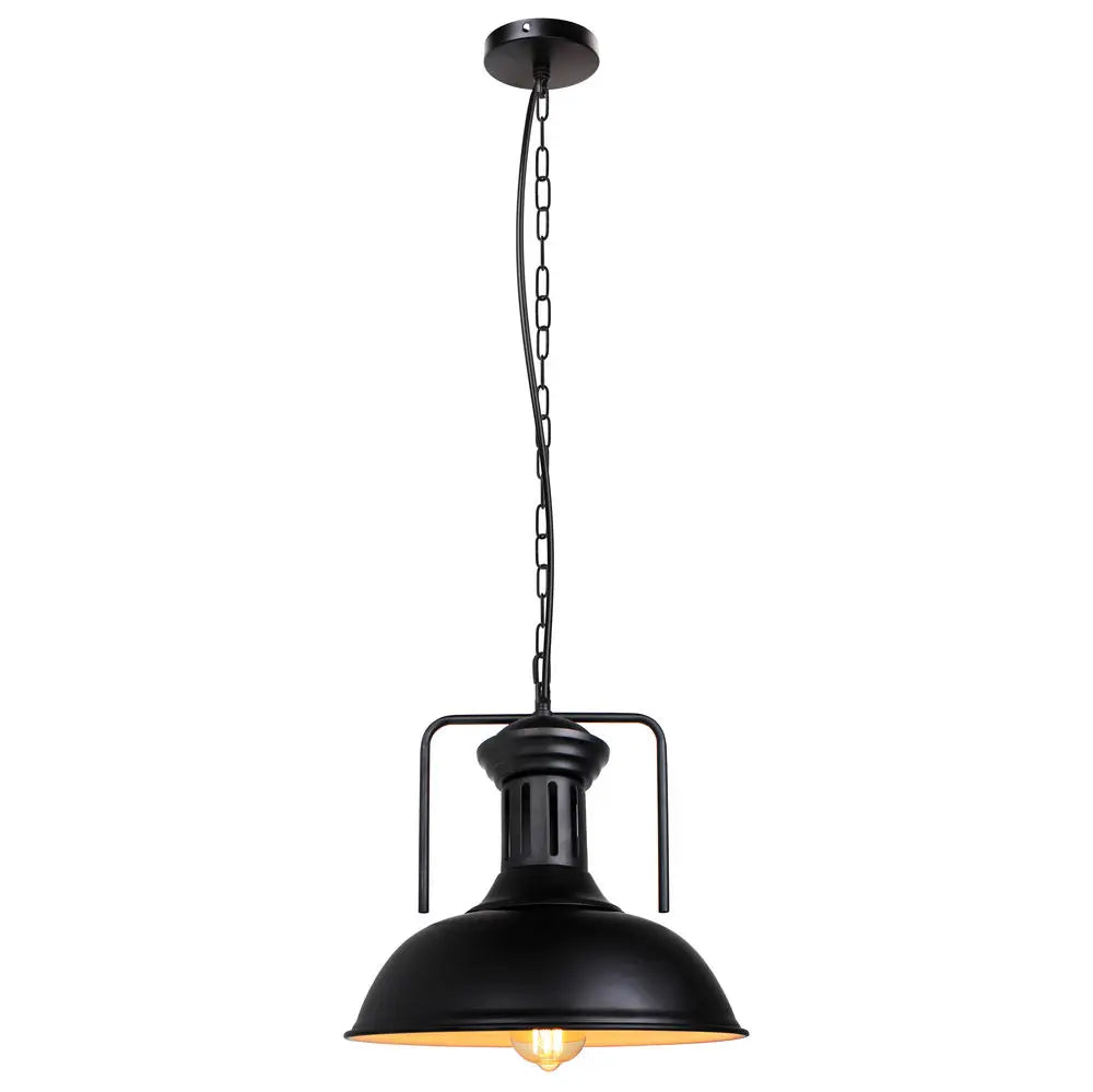 Vintage Black Metal Dome Pendant Light