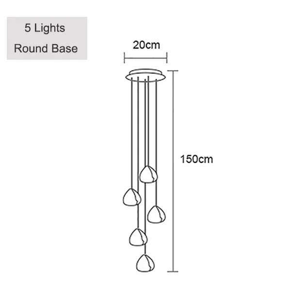 DecorBites™ Crystal Ball Chandelier: Long Adjustable Staircase Pendant Light perfect for Home & Restaurant