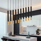 Black Aluminum Cylinder Dimmable LED Pendant Light