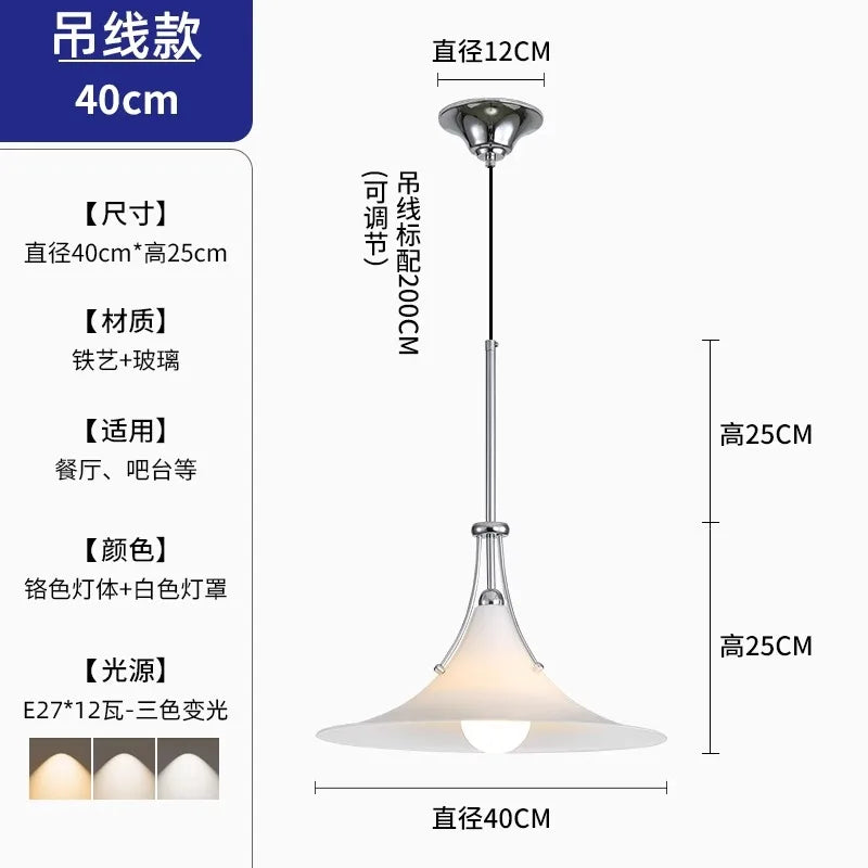 DecorBites™ French Medieval LED Iron Art Glass Pendant Lights for Home Decor