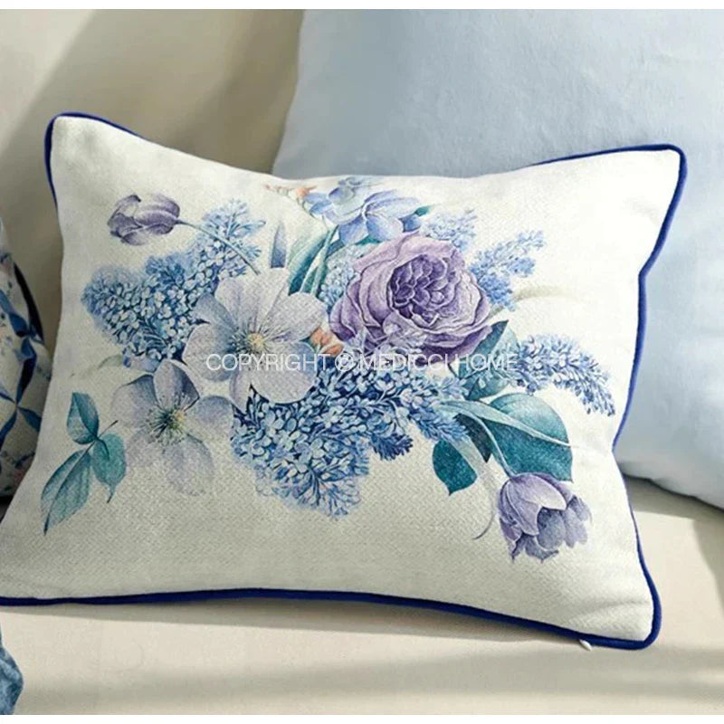 DecorBites™ Iris Flowers Butterfly Purple Watercolor Pillow Case 45x45cm