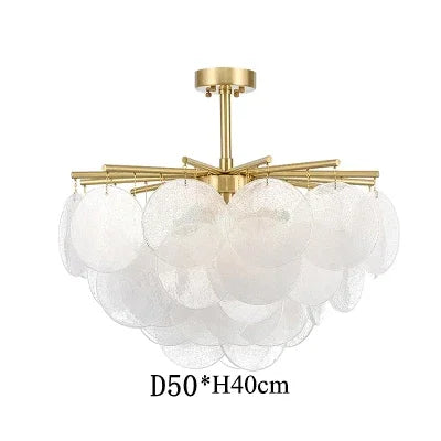 DecorBites™ ثريا زجاجية أنيقة: إضاءة كريستالية فاخرة على الطراز الفرنسي، ديكور رومانسي لغرفة النوم وغرفة المعيشة