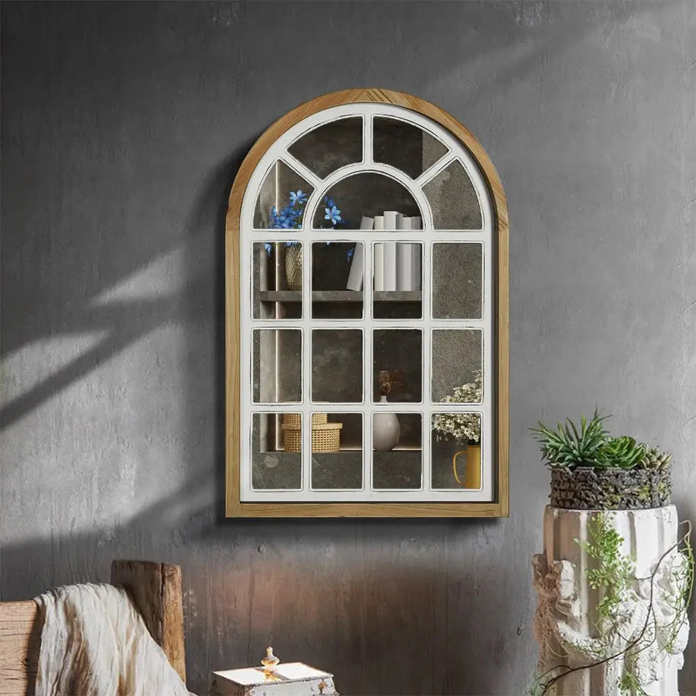 مرآة DecorBites™ Gothic Rose Window المنحوتة لتزيين الجدران في غرفة المعيشة أو غرفة النوم
