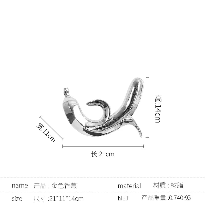 DecorBites™ Golden Banana Figurine Resin Decorative Statue Home Décor Figurine