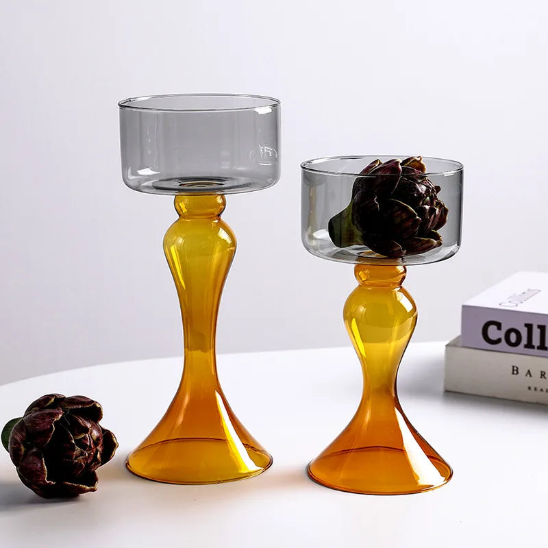 DecorBites™ Geometric Glass Vase Candle Holder Flowerpot Terrarium Home Decor Accessories