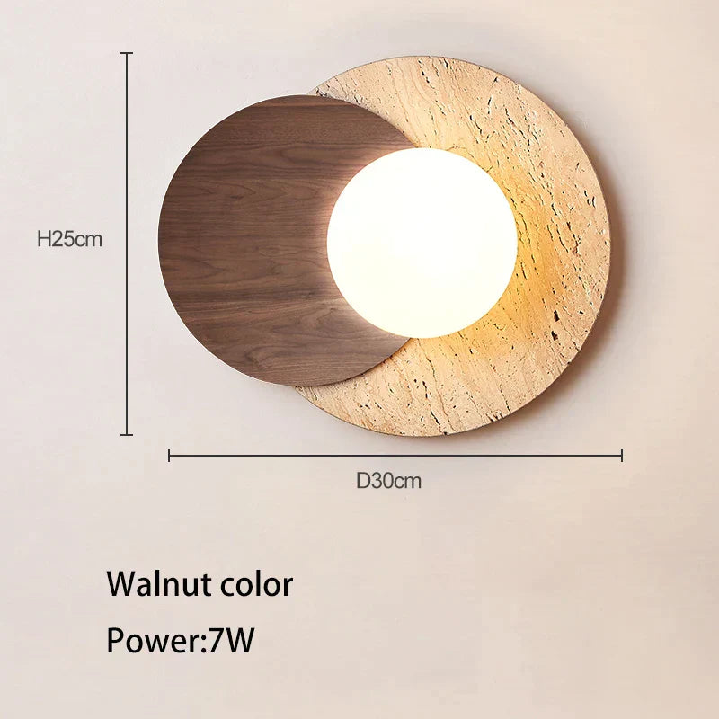 DecorBites™ Cream Style LED Wall Lamp for Bedroom, Soft Light Wood Stone Design