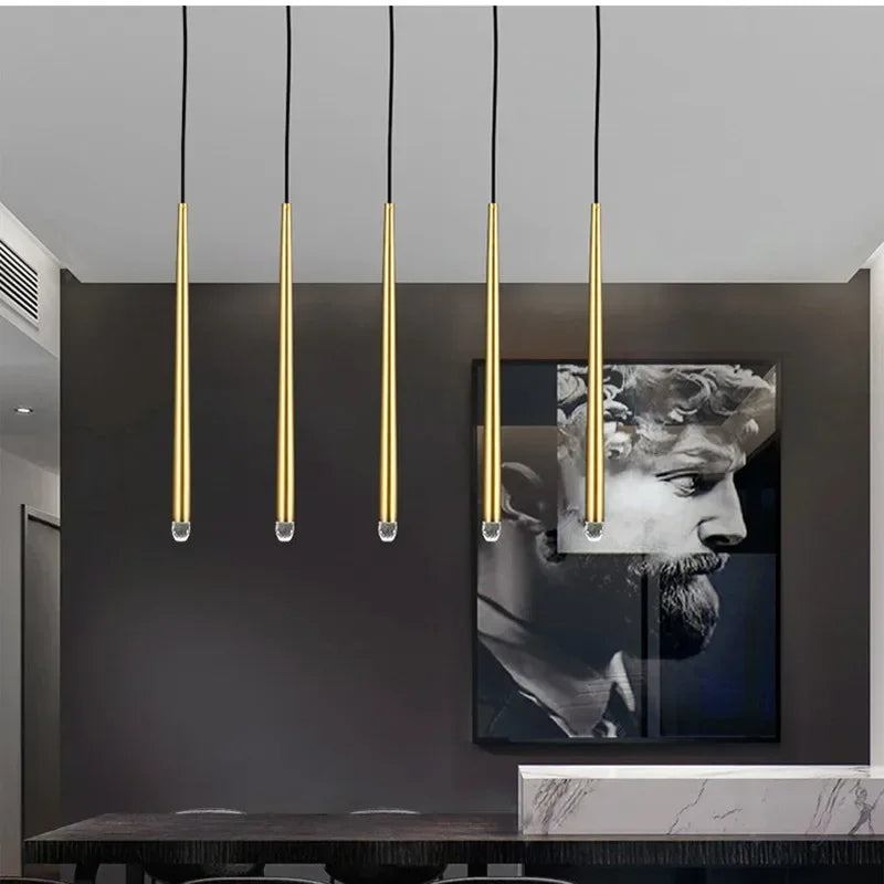 ثريا DecorBites™ الذهبية المعلقة بتقنية LED G9 لدرج الفيلا الحديث وديكور المنزل