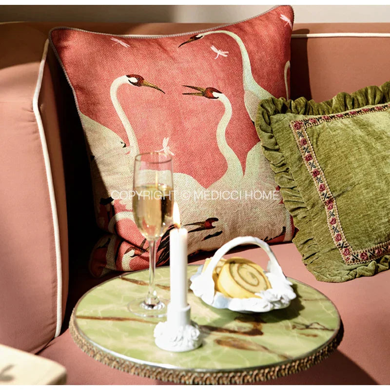غطاء وسادة DecorBites™ Luxe المخملية الخضراء المزخرفة 35x45