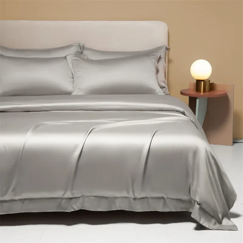 DecorBites™ طقم مفروشات من القماش الطبيعي 120S، ملاءة صيفية مبرّدة ملائمة للبشرة، مفروشات لطيفة على الجلد
