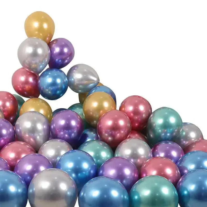 DecorBites™ 12-Inch Metal Latex Confetti Balloon Set for Wedding, Birthday, Party Decorations