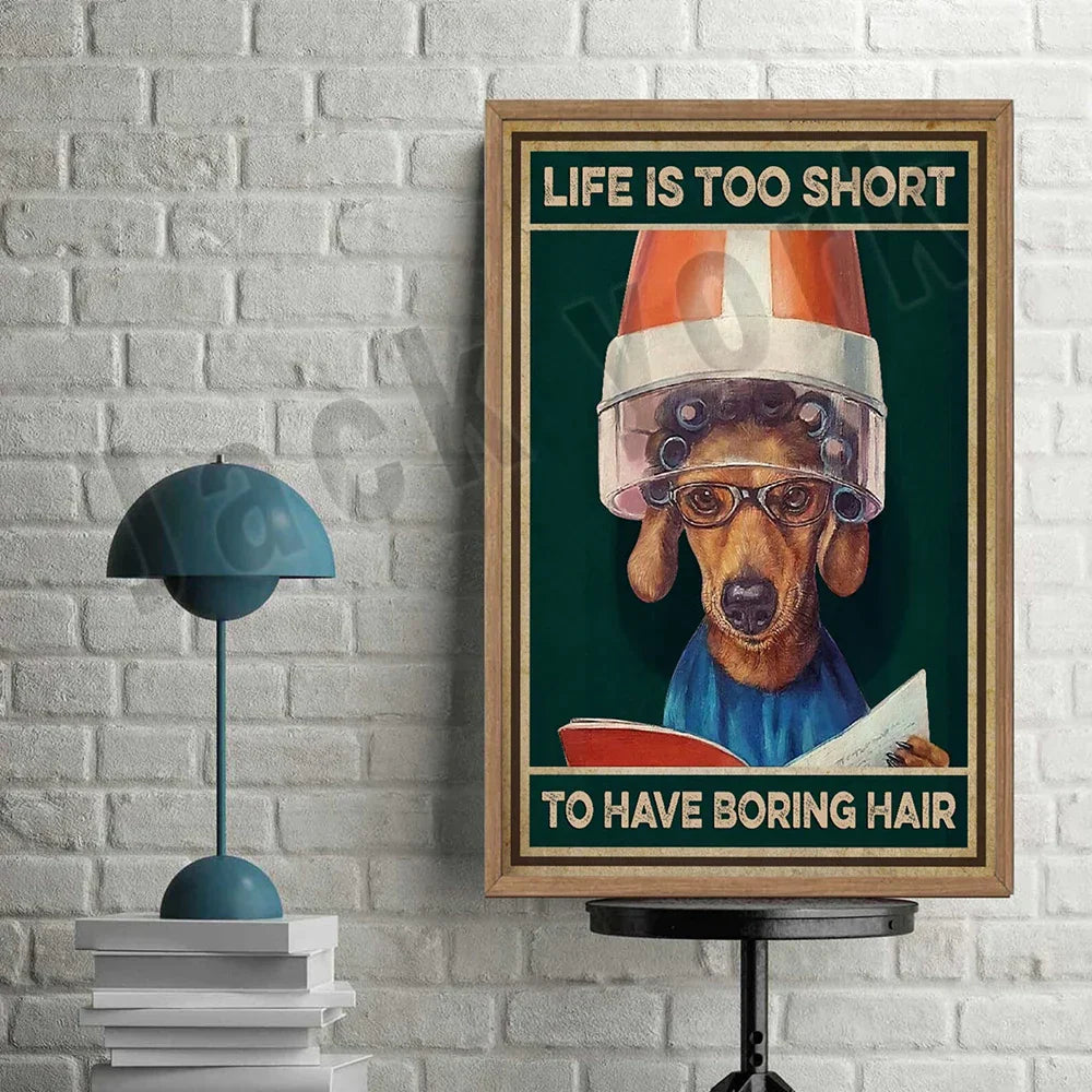 DecorBites™ Dog Grooming Poster: Funny Dog Grooming Gifts for Dog Moms